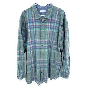 Tommy Bahama Coastline Cord Mens 3XLB Shirt Multicolor Plaid Corduroy Button